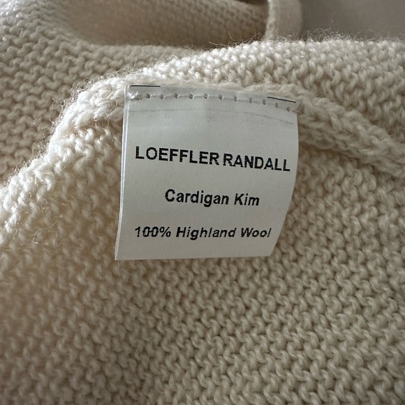NWT Loeffler Randall Cream Kim Embellished Puff Sleeve Cardigan Sweater Size S - Picture 9 of 10